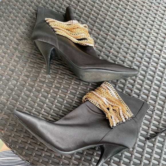 Jeffrey Campbell Chainge Satin Ankle Boots Size 9.5 - Picture 5 of 13